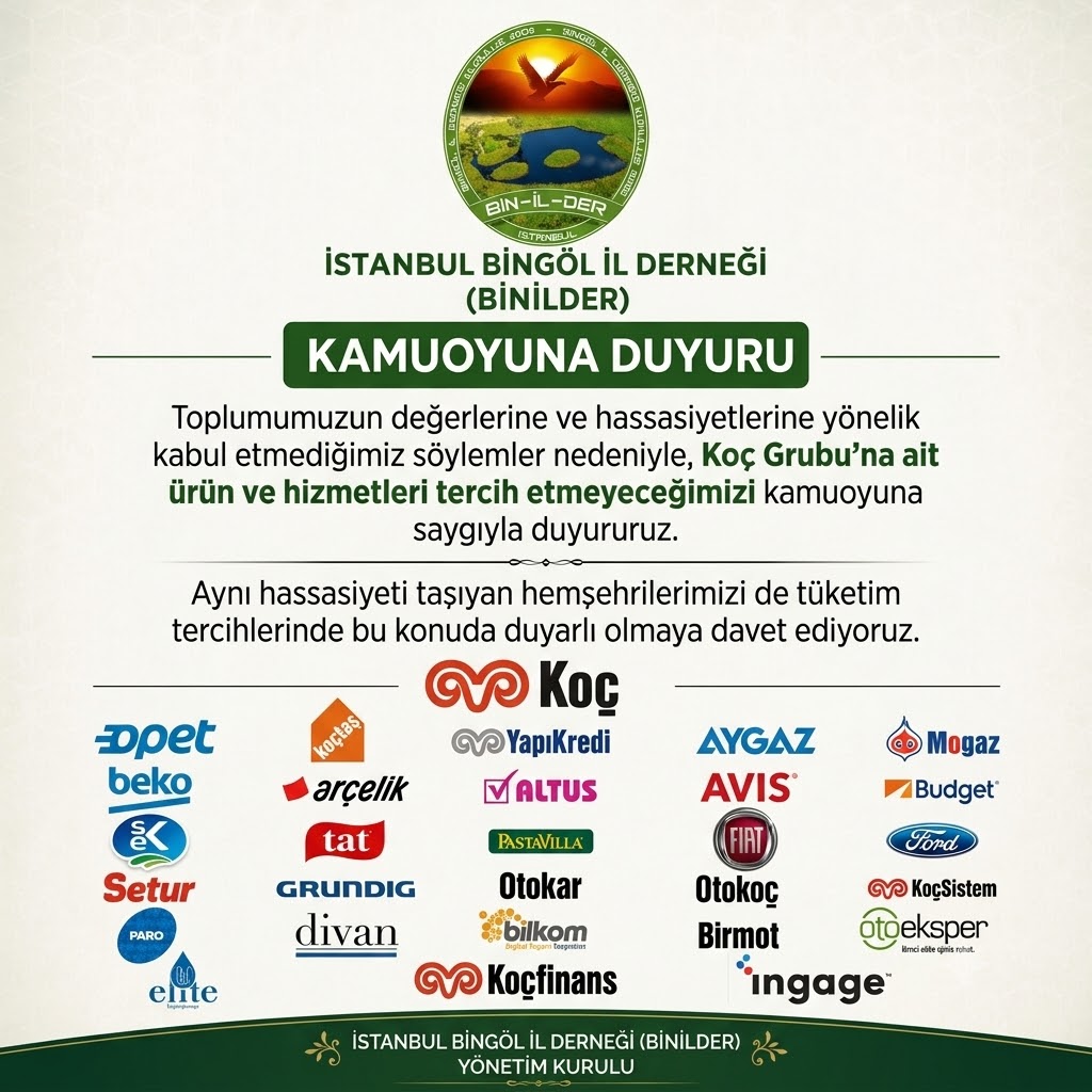 BİNİLDER’den Koç Grubu Ürünlerine Boykot Çağrısı